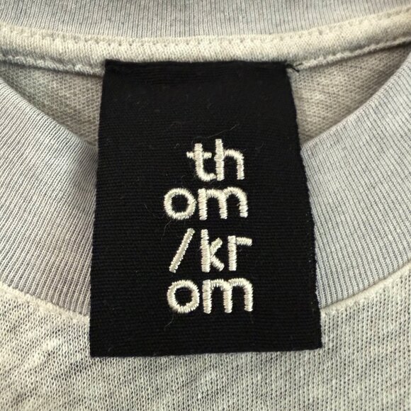 Thom Krom Heather Gray Linen Blend Short Sleeve Side Slits Midi Dress Large - Picture 2 of 8